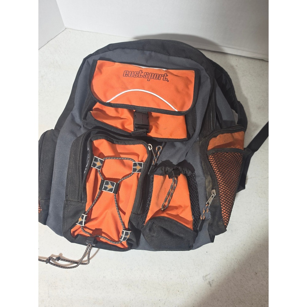 EastSport Backpack Unisex Large Orange Grey Excellent Multi-Pocket Techwear Bag